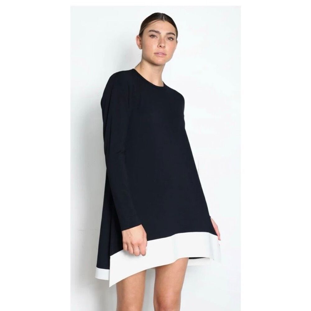 Marie Saint Pierre wool blend, black and white dress or tunic.  RETAILS FOR $990 - Picture 2 of 11